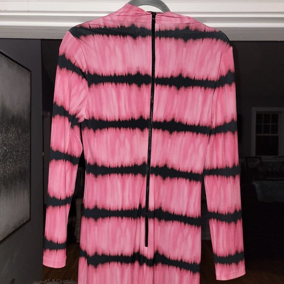 Alice + Olivia Women's Pink Delora Tie Dye Long Sleeve Body-con Dress Size 8 - Picture 6 of 16